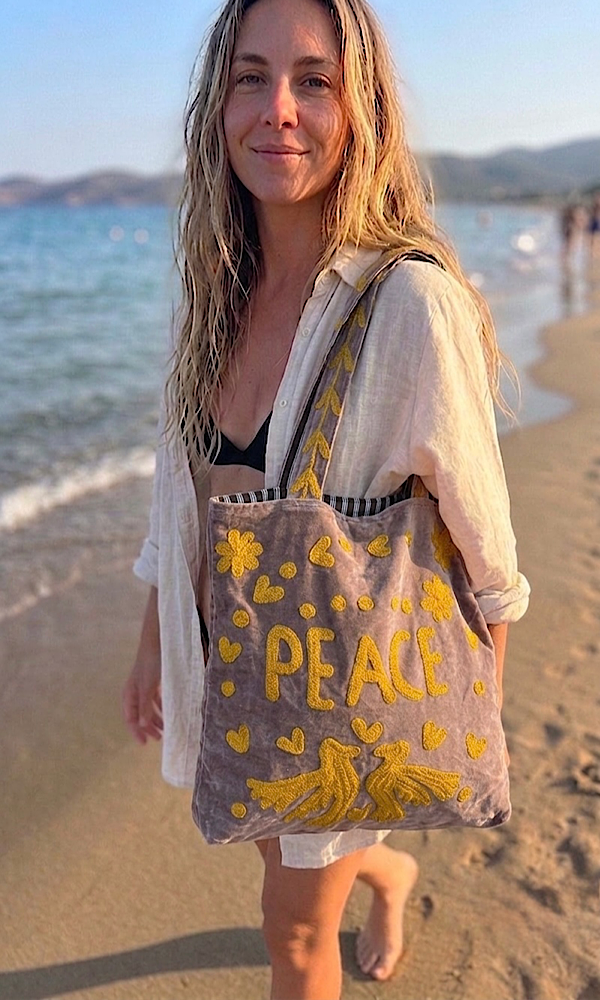 Love Peace Bag - Brown