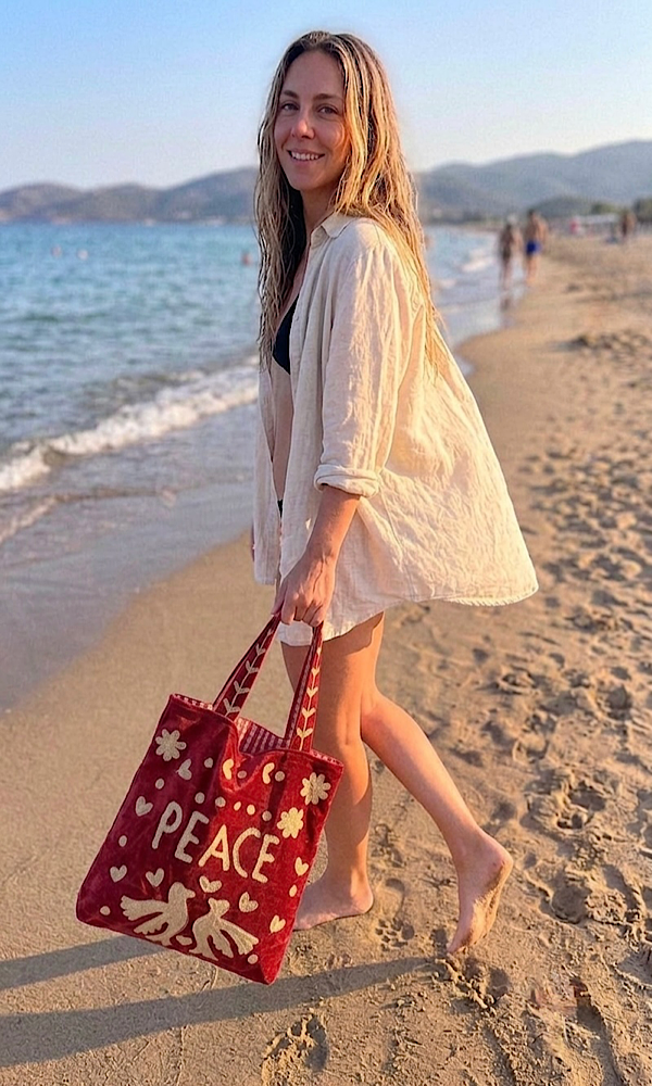 Love Peace Bag - Red