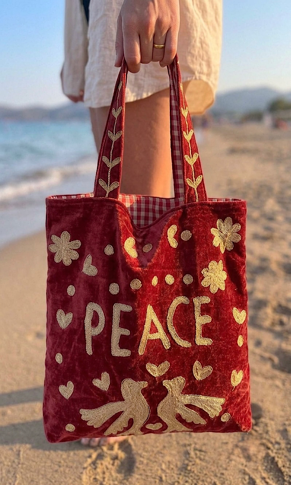Love Peace Bag - Red