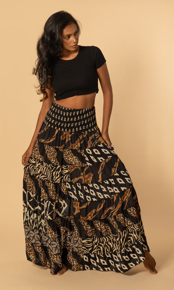 Shindig Skirt - Black Patchwork