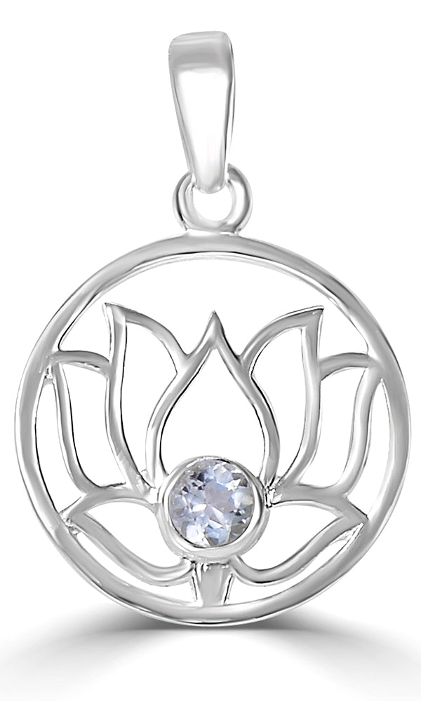 Lotus Blue stone Pendant - LP1C