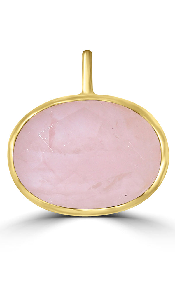 Gold Plated Rose Quartz Pendant - GPR1