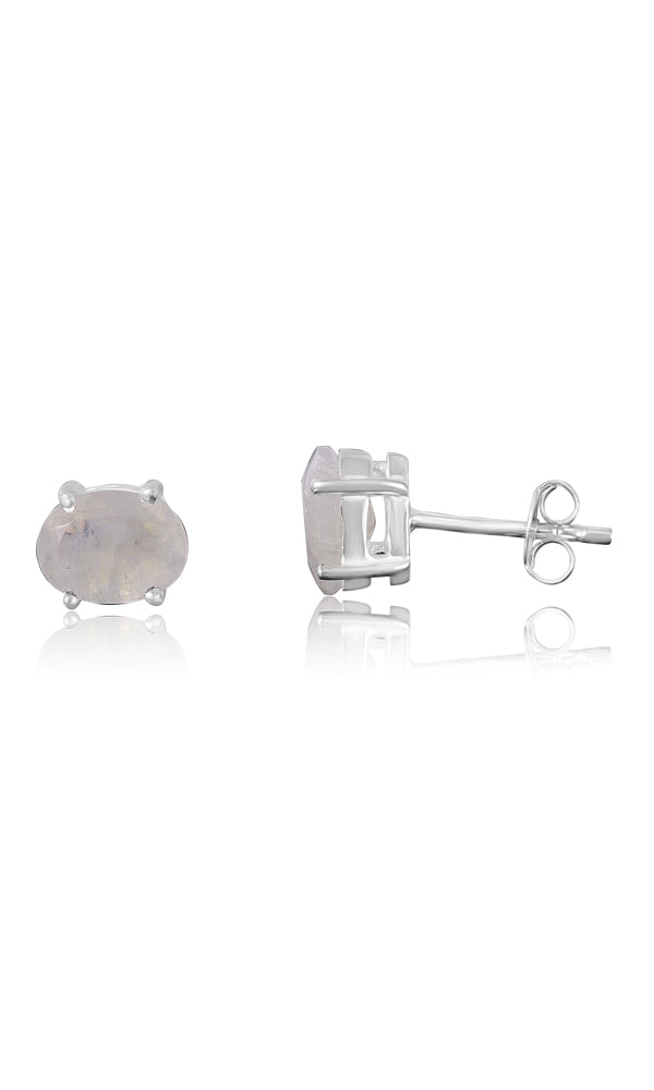 Rainbow Moonstone Studs S12